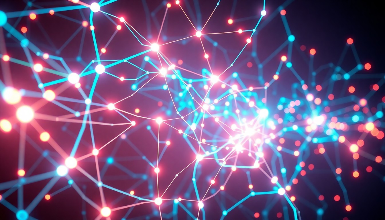 A highly detailed, glowing 3D illustration of abstract AI hardware and infrastructure, with pulsing lines of light and intricate geometric shapes, conceptually representing the dynamic shifts in the AI industry.