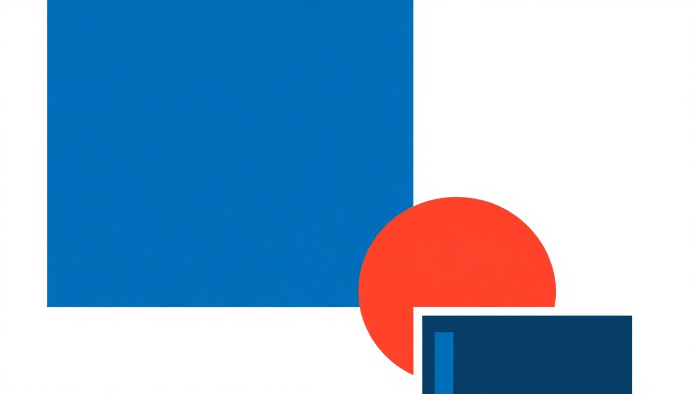 A vibrant abstract illustration featuring overlapping triangles and rectangles in shades of blue, green, and yellow, conceptually representing the financial savings and efficient use of public funds by the Brentwood school district.