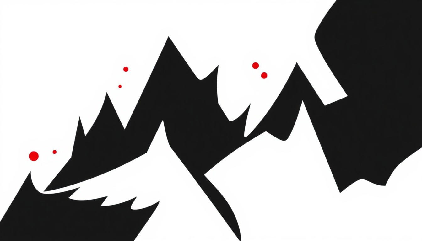 An abstract, minimalist illustration using bold, geometric black shapes against a bright red background, conceptually representing the diverse range of musical performances coming to the VCSU Center for the Arts.