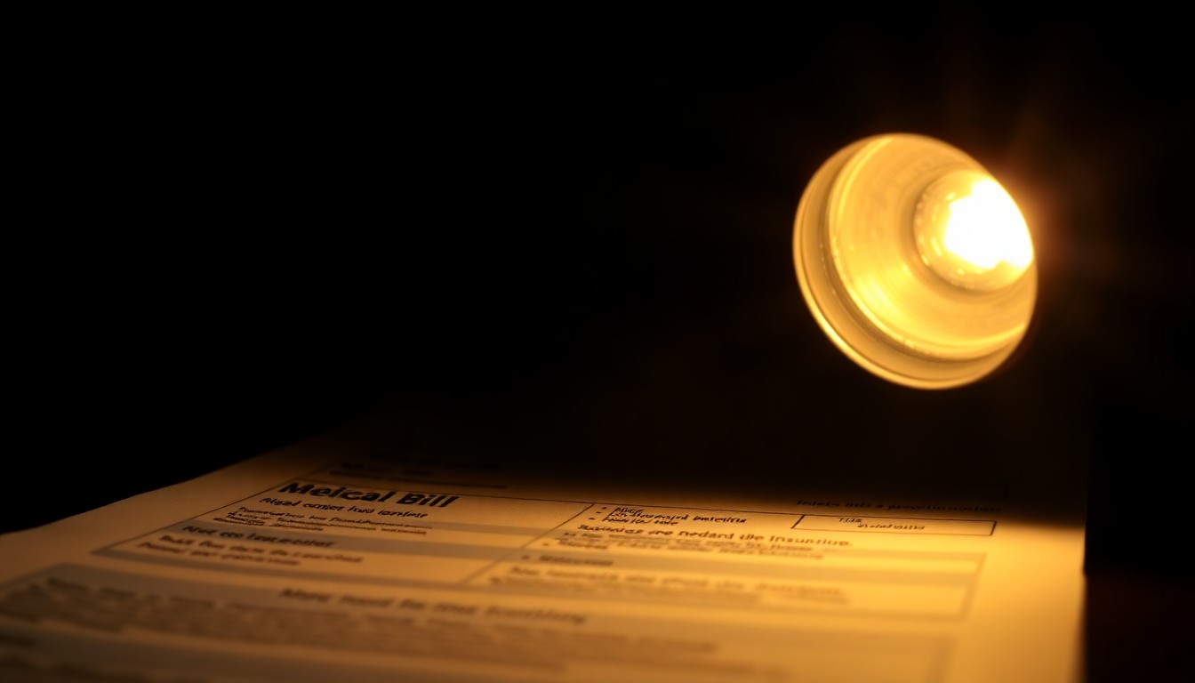 An extreme close-up of a crumpled medical document reflecting a bright flash of light, conceptually illustrating the gritty reality of healthcare fraud.