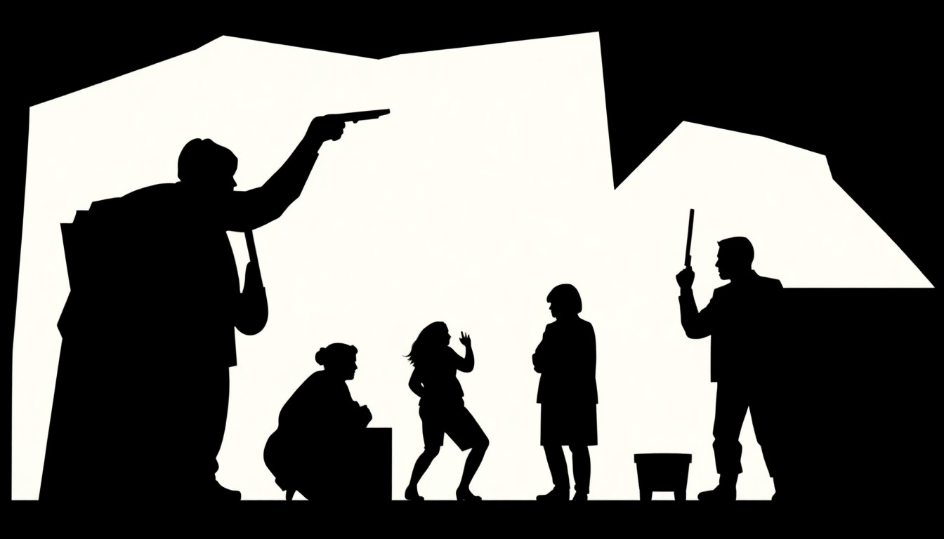 A stark, abstract composition of jagged geometric shapes in high-contrast black and white, capturing the revolutionary spirit of Duchamp's Readymades and the democratization of art.