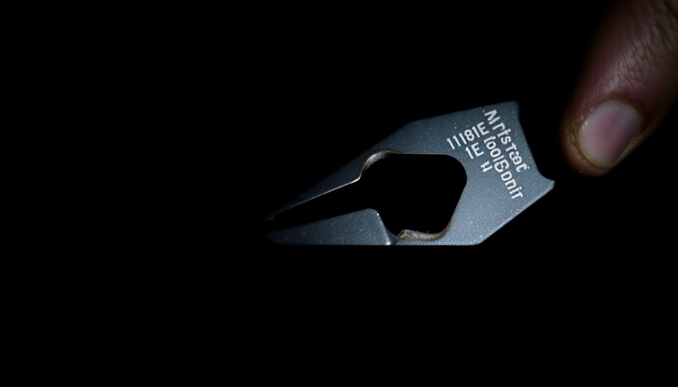 An extreme close-up photograph of a pair of wire cutters against a stark black background, conceptually representing the tools used to illegally access livestock enclosures.