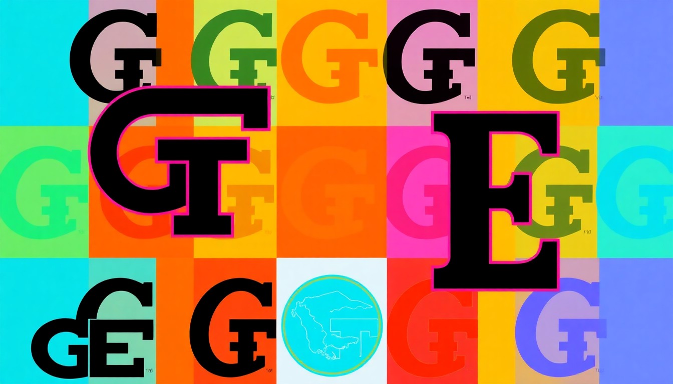 A bold, colorful silkscreen-style illustration featuring the logos of Georgia Tech and Emory University repeated in a grid pattern, conceptually representing the two universities' growing reputations as leading institutions for the modern, technology-driven economy.