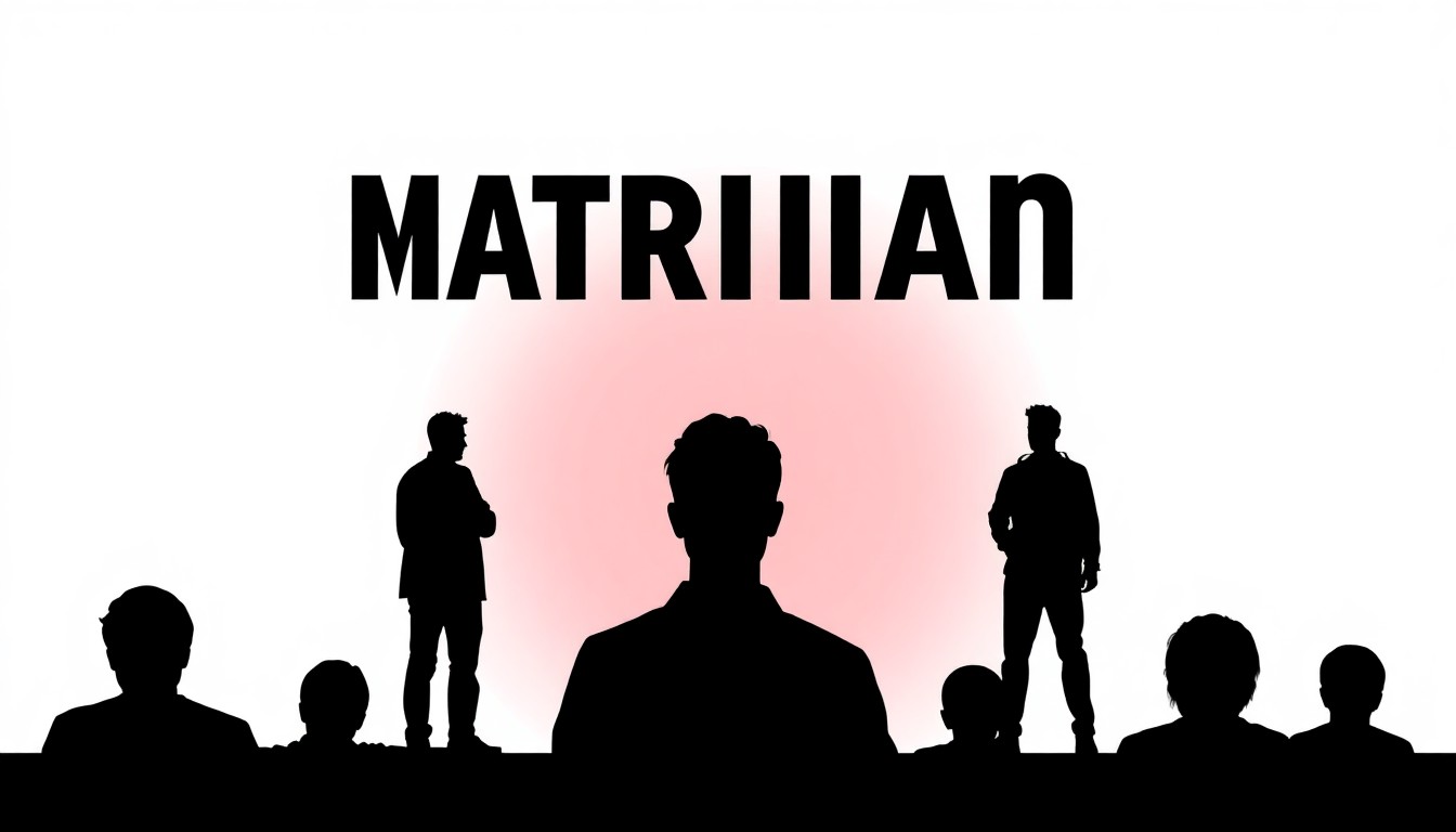 A striking abstract illustration featuring bold black silhouettes and high-contrast red and white shapes, conceptually representing the improvisational nature of the new Bedside Manor medical drama series.