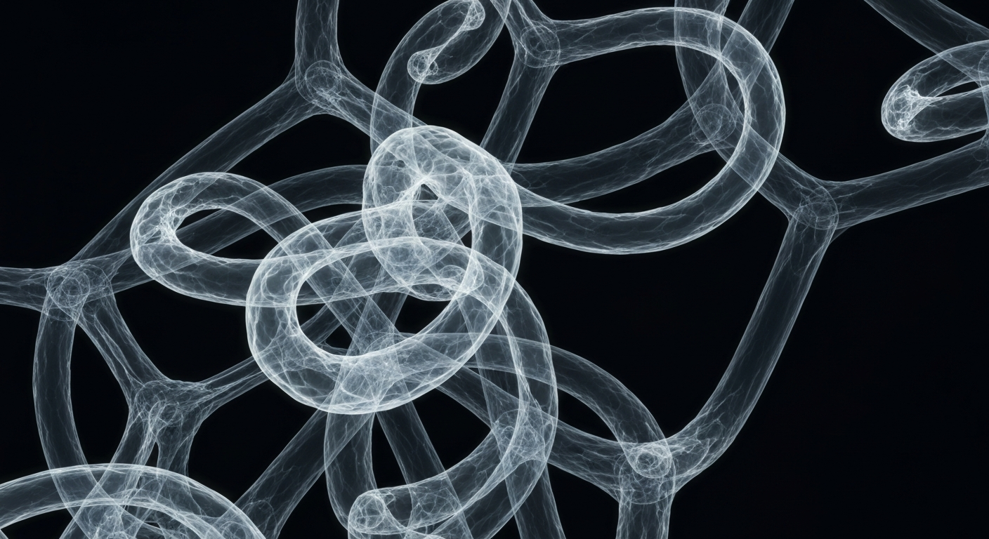 A highly detailed, translucent X-ray photograph revealing the intricate molecular structure of a peptide compound, conveying the complex and experimental nature of these substances.