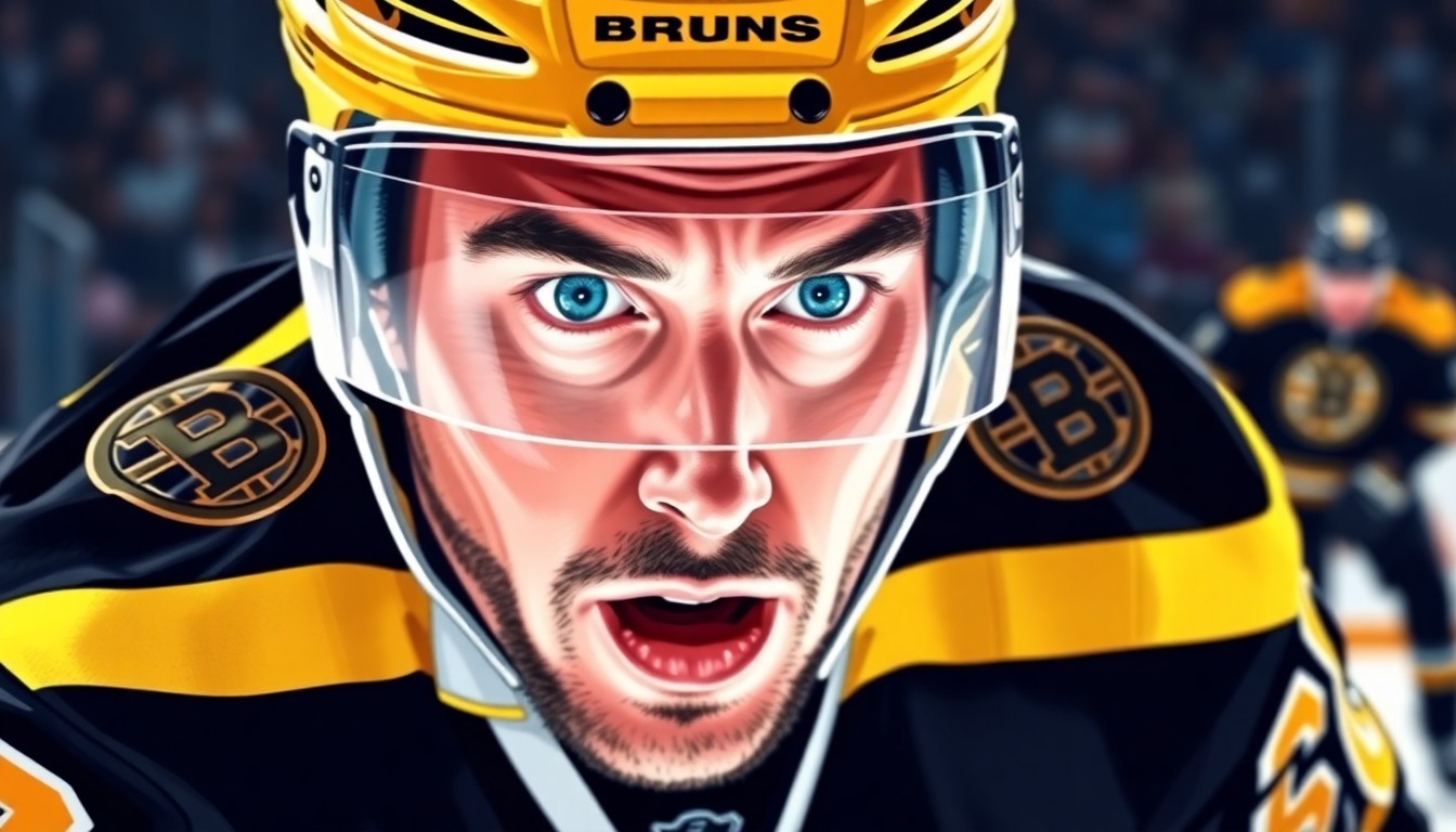 A fractured, multi-perspective painting in the style of Pablo Picasso, breaking down a hockey player's movements and focus into sharp, overlapping geometric planes.