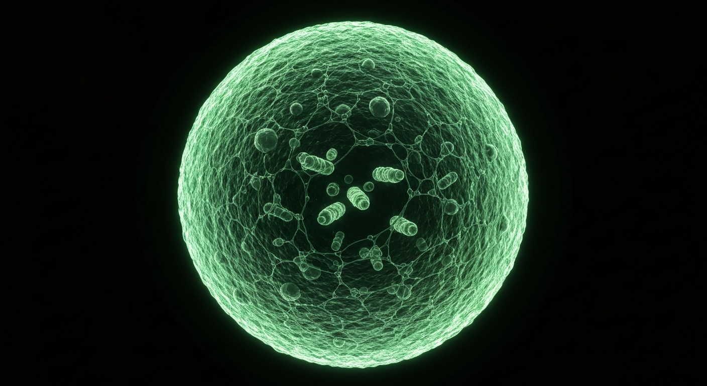 A ghostly, translucent X-ray image showing the intricate internal structure of a measles virus particle, conveying the clinical urgency of the ongoing outbreak.