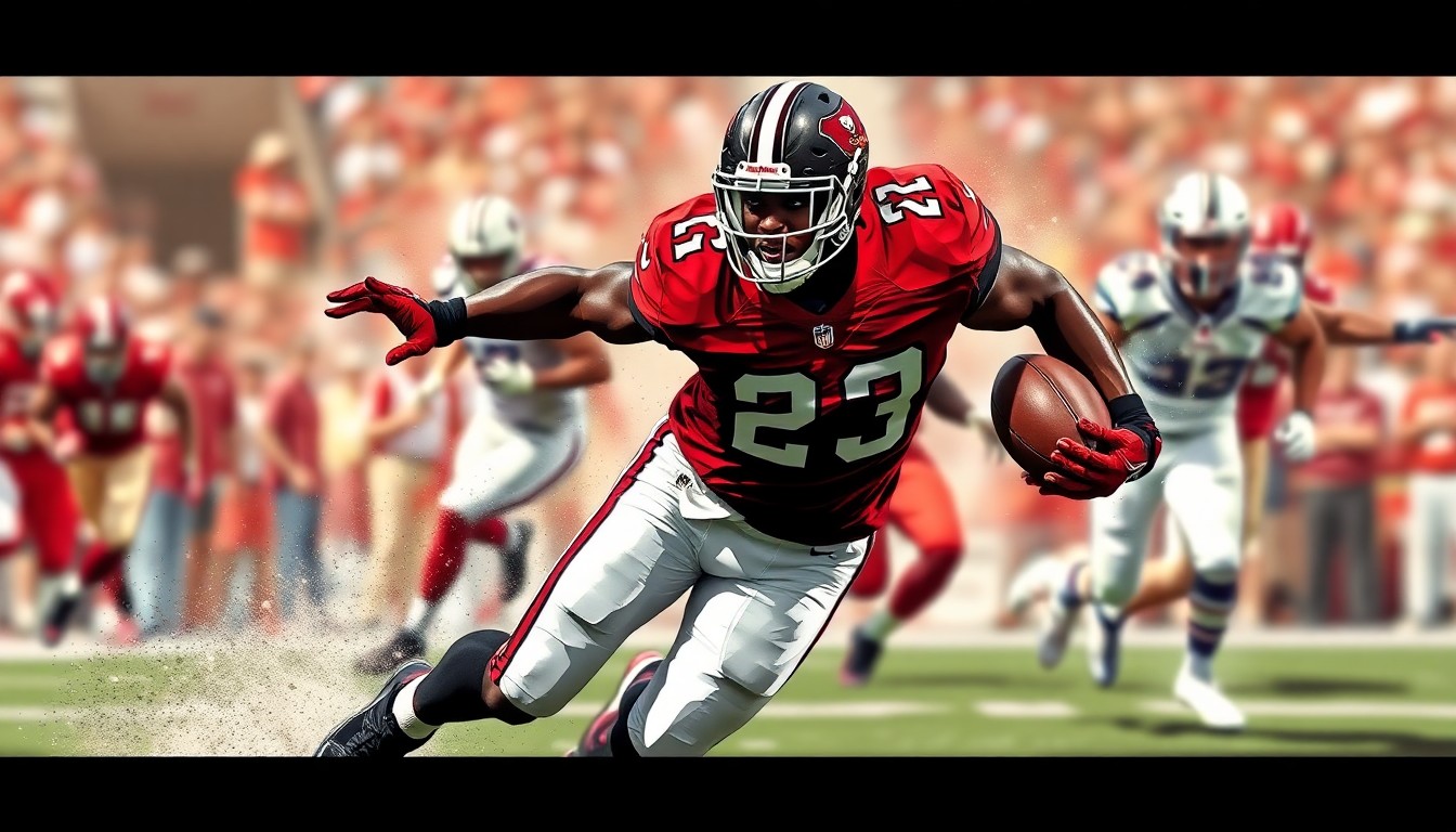 A fractured, multi-perspective painting in the style of Pablo Picasso, breaking down a Buccaneers linebacker's movements and actions into sharp, overlapping geometric planes to conceptually represent the physicality and intensity of Lavonte David's career.