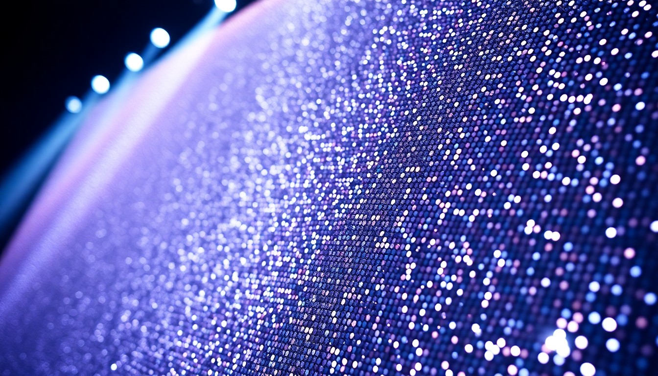 An extreme close-up photograph of a shimmering, glittering sequin texture in dramatic studio lighting, conceptually representing the glamour and energy of a singing competition stage.