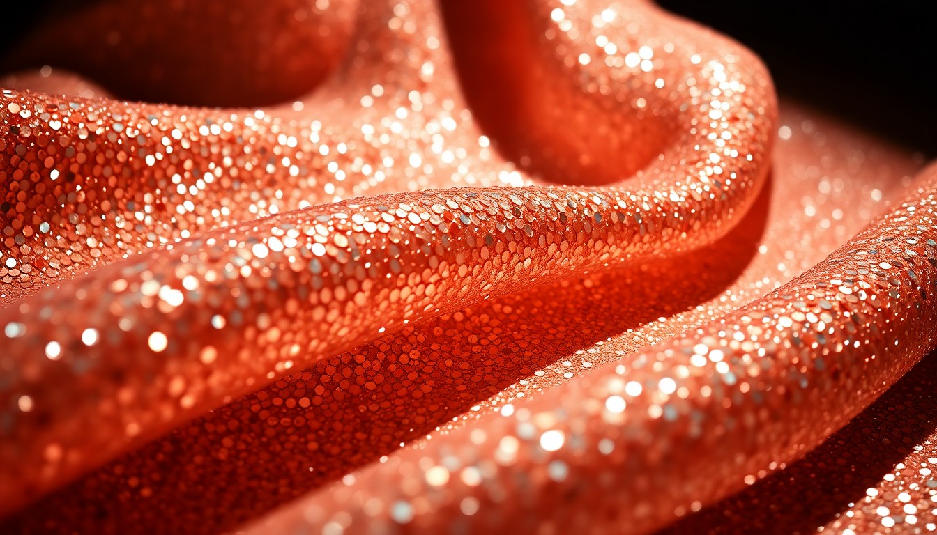 An abstract, high-contrast close-up photograph of luxurious, glittering fabric textures, evoking the glamour and exclusivity of celebrity culture.