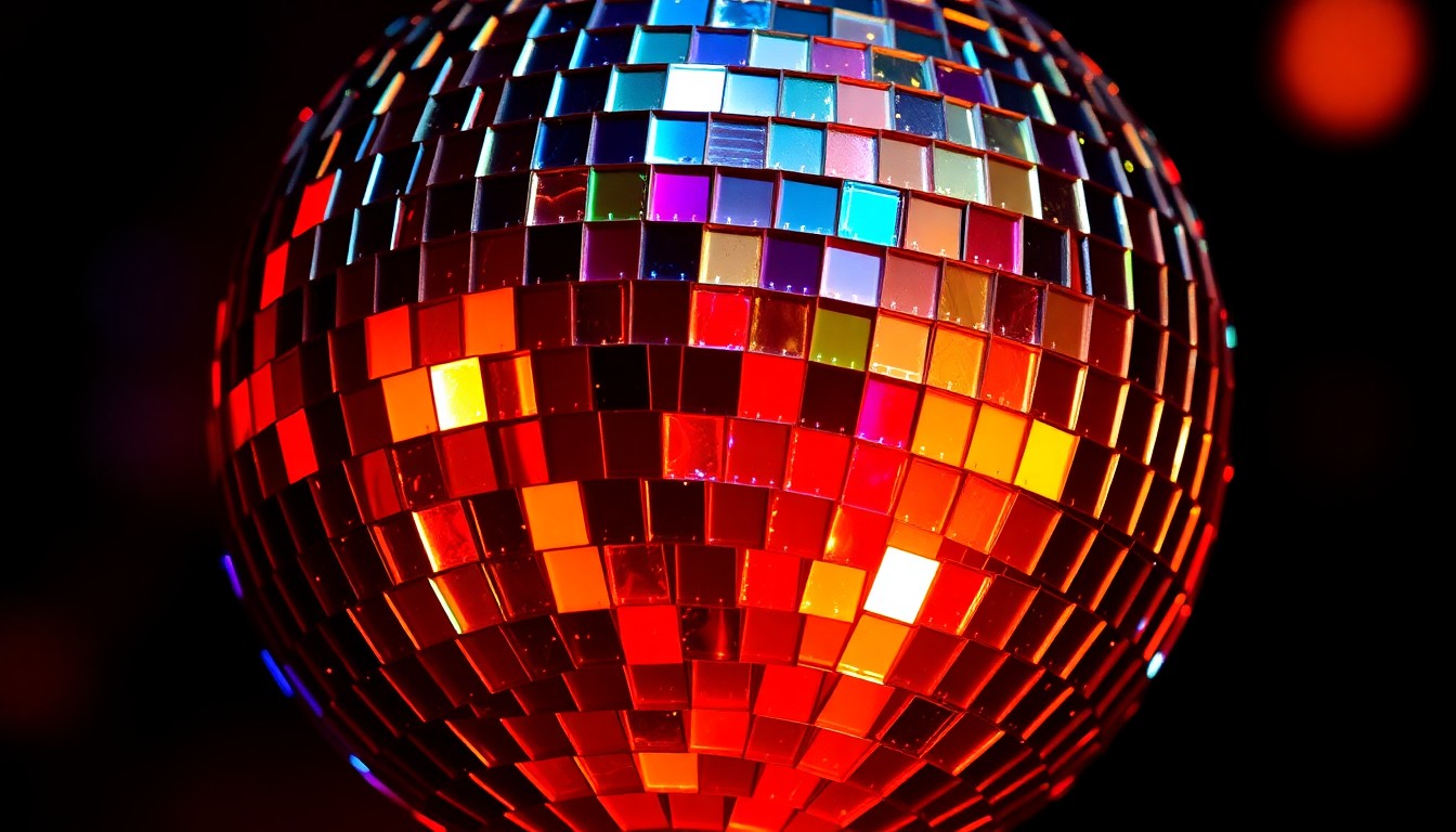 An extreme close-up photograph of a crumpled, glittering disco ball reflecting a dazzling array of colors, capturing the psychedelic and glamorous energy behind the making of The Mamas and The Papas' signature sound.