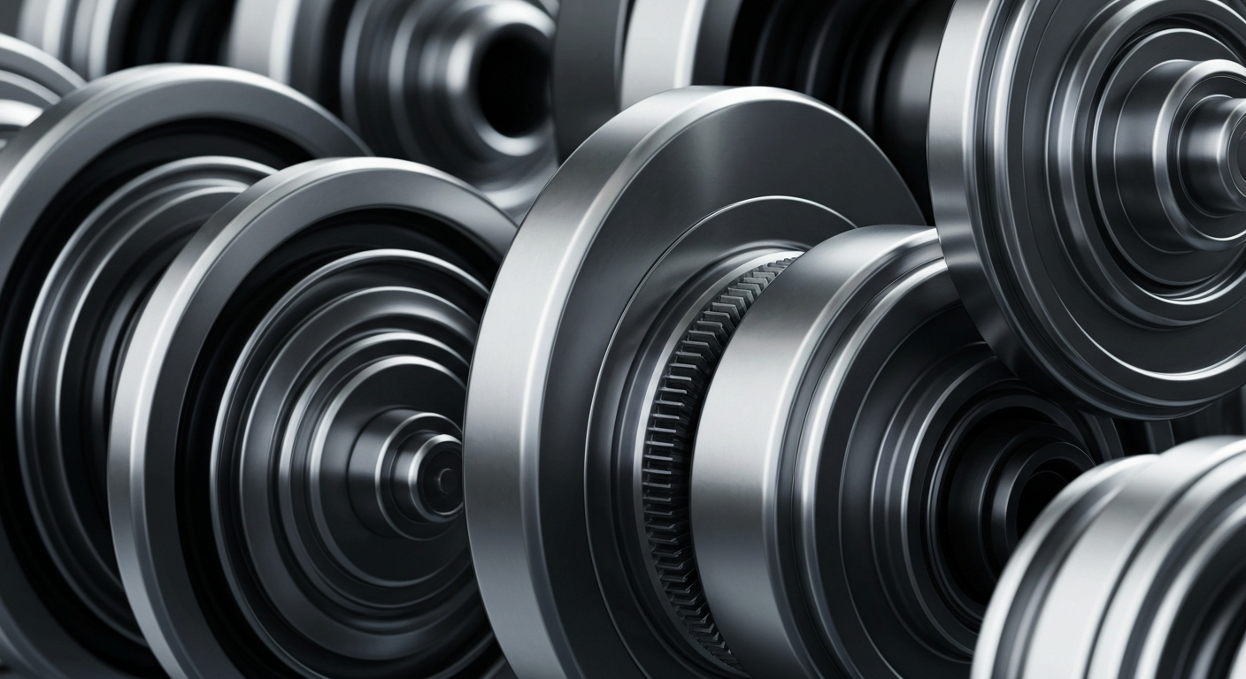 An extreme close-up of intricate, metallic banking mechanisms and components, conveying a sense of institutional financial infrastructure and stability.