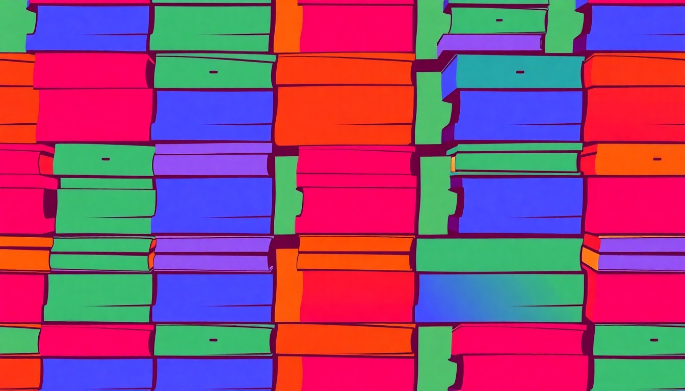 A brightly colored, high-contrast silkscreen print of a stack of books or a laptop computer repeated in a tight grid pattern, representing the academic and research-focused nature of the KIPPRA Young Professionals Programme.