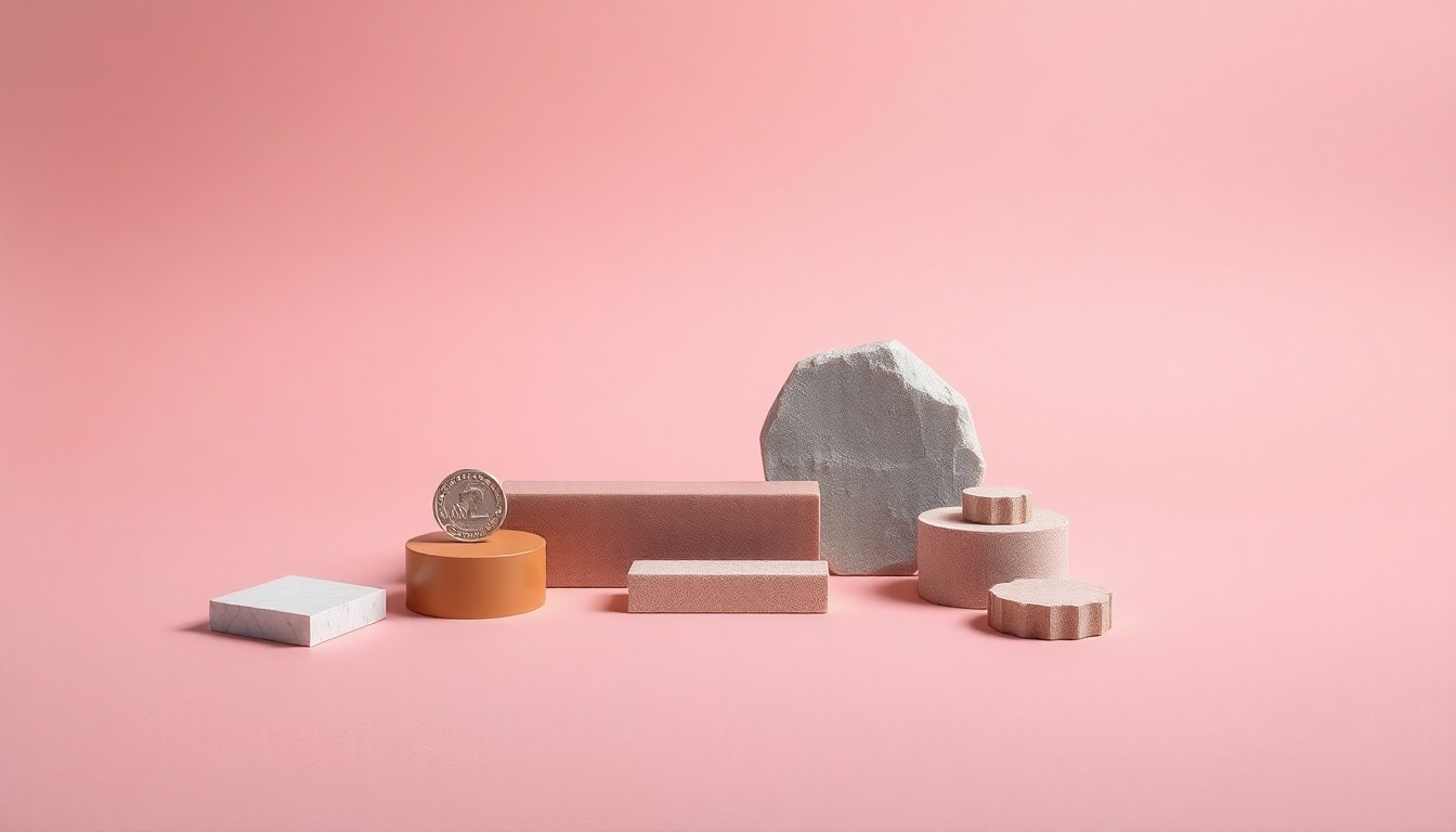 A high-end, photorealistic studio still-life photograph featuring a stack of polished metal cubes and a sleek, angular glass paperweight on a clean, monochromatic background, conceptually representing the abstract corporate strategies and financial risks underlying the phoenixism practices in the UK recruitment industry.