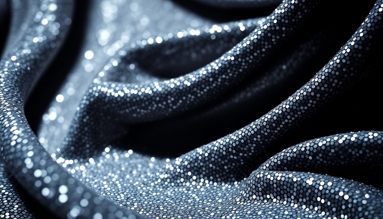 An extreme close-up of a glittering, high-contrast texture resembling sequins or shattered glass, conceptually representing the glamour and drama of celebrity culture.