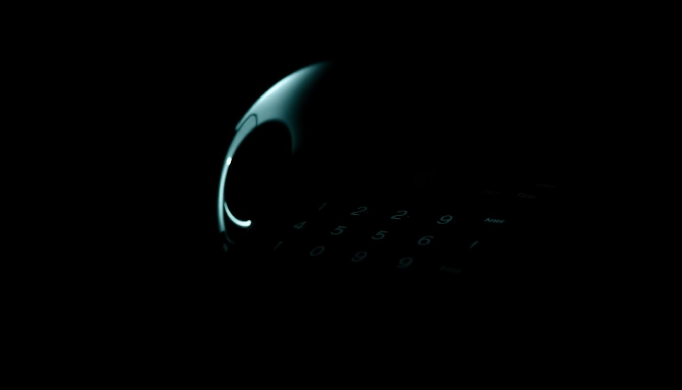 An extreme close-up of a telephone headset and keypad, with the harsh lighting and stark black background creating a gritty, investigative aesthetic that conceptually represents the critical role of emergency dispatchers.