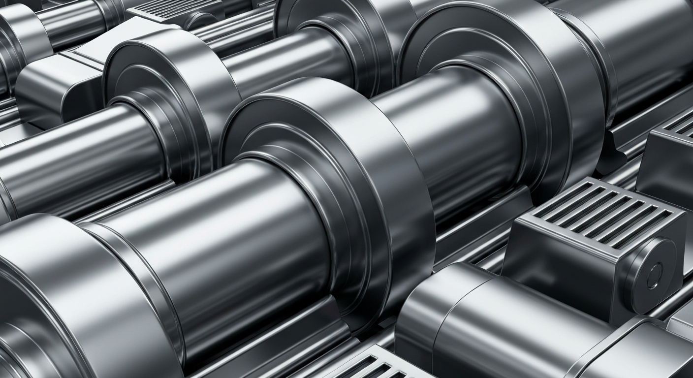 An extreme close-up of interlocking metal gears and levers in a banking vault, conveying the secure, industrial nature of financial institutions.