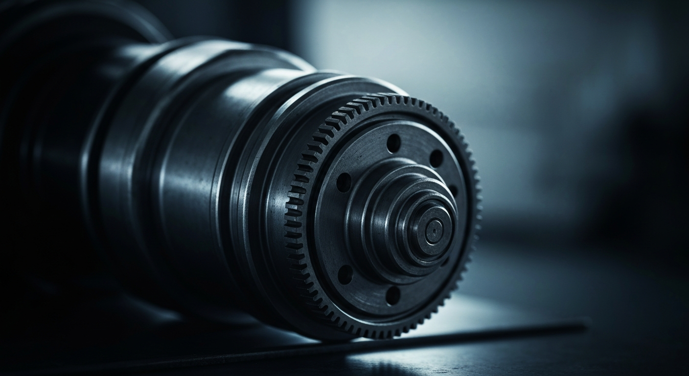 An extreme close-up of industrial banking equipment and machinery, conveying a sense of institutional financial security and stored wealth without using any literal currency or financial symbols.