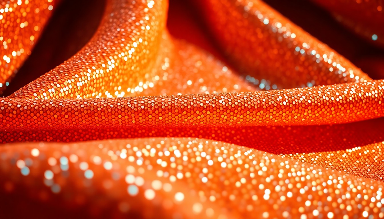 An extreme close-up of luxurious, glittering textures in high-contrast lighting, conceptually representing the glamour and style associated with Ella Bleu Travolta's red-carpet appearances.