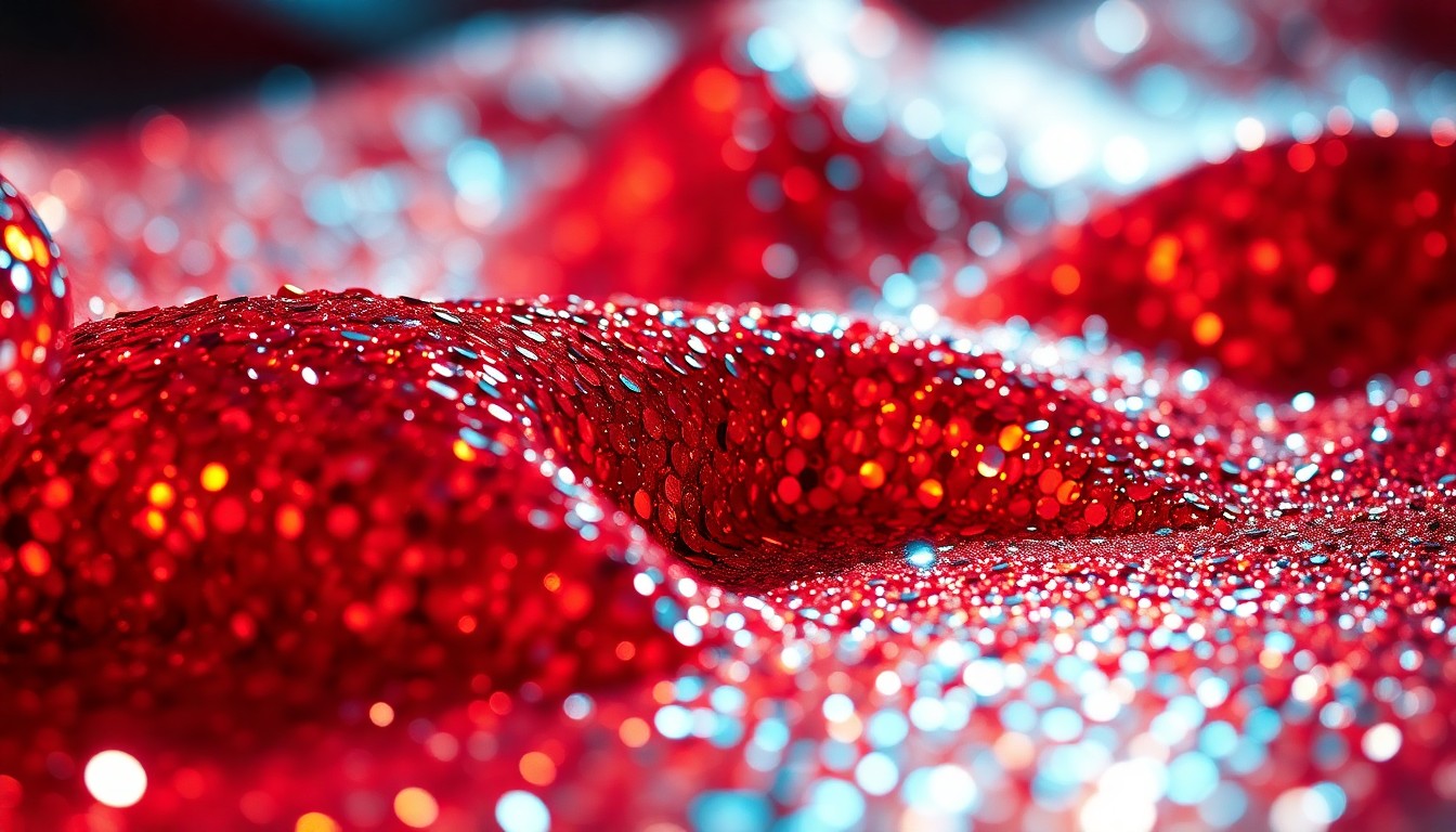 An extreme close-up of glittering sequins and shattered glass, conceptually representing the high-stakes drama and glamour of a reality TV competition show.