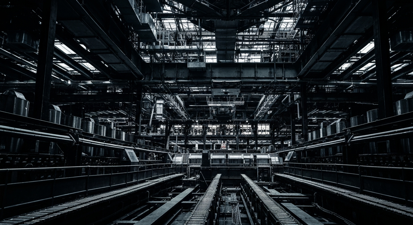 An extreme close-up of the gears, levers, and electronic components that make up the inner workings of a modern casino, conveying a sense of the industry's technological sophistication and financial power.