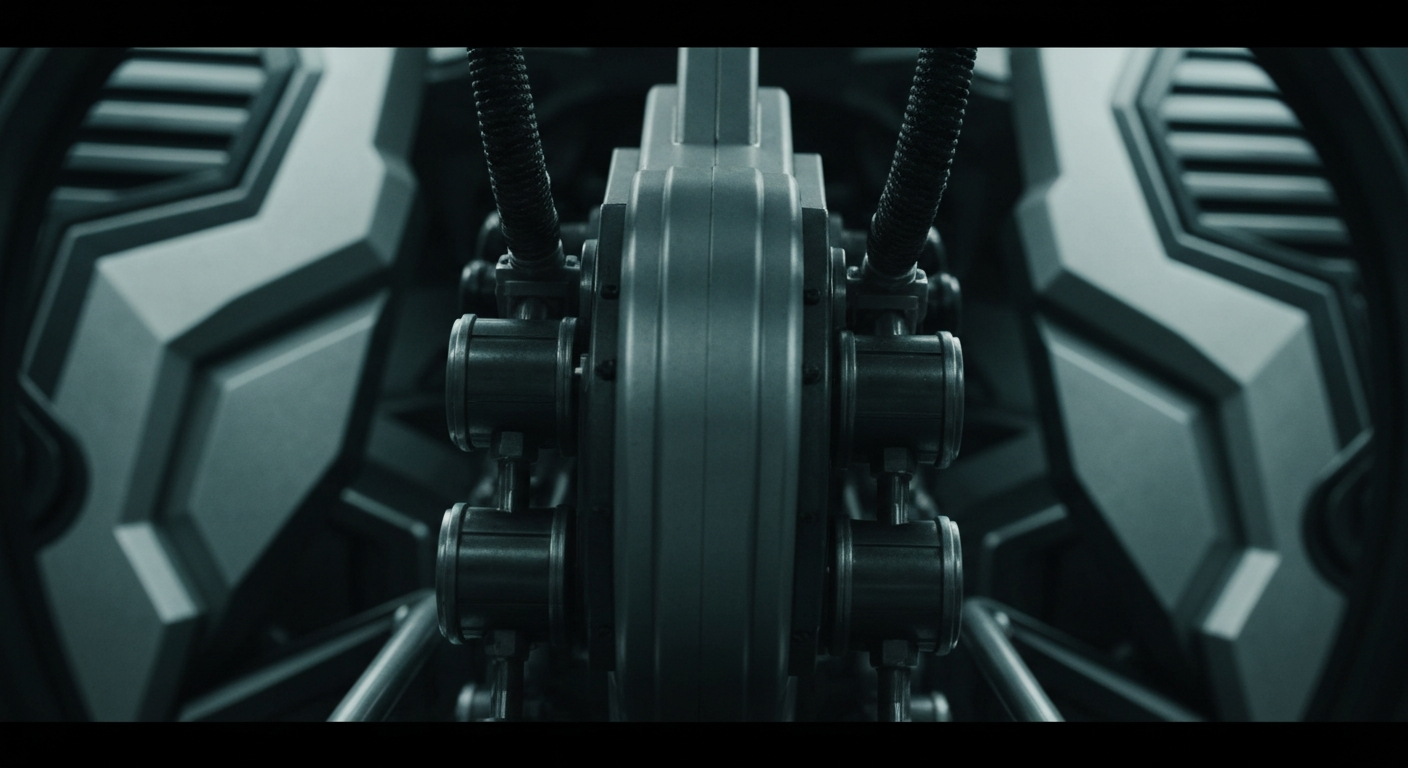 An extreme close-up of intricate, industrial-scale banking equipment and machinery, conveying the complex financial infrastructure supporting regional banks.