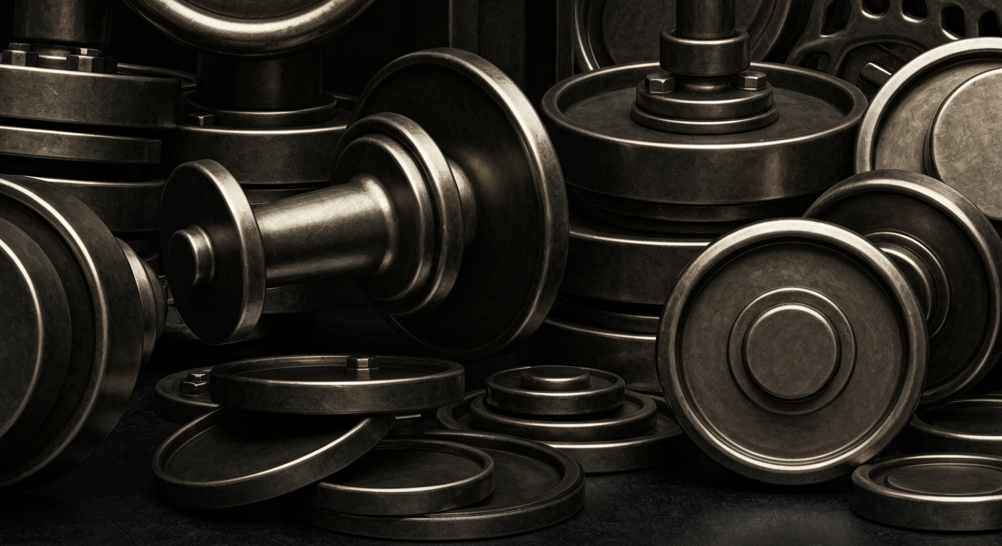 An extreme close-up of gears, levers, and other industrial machinery, conceptually representing the behind-the-scenes workings of the investment management industry.