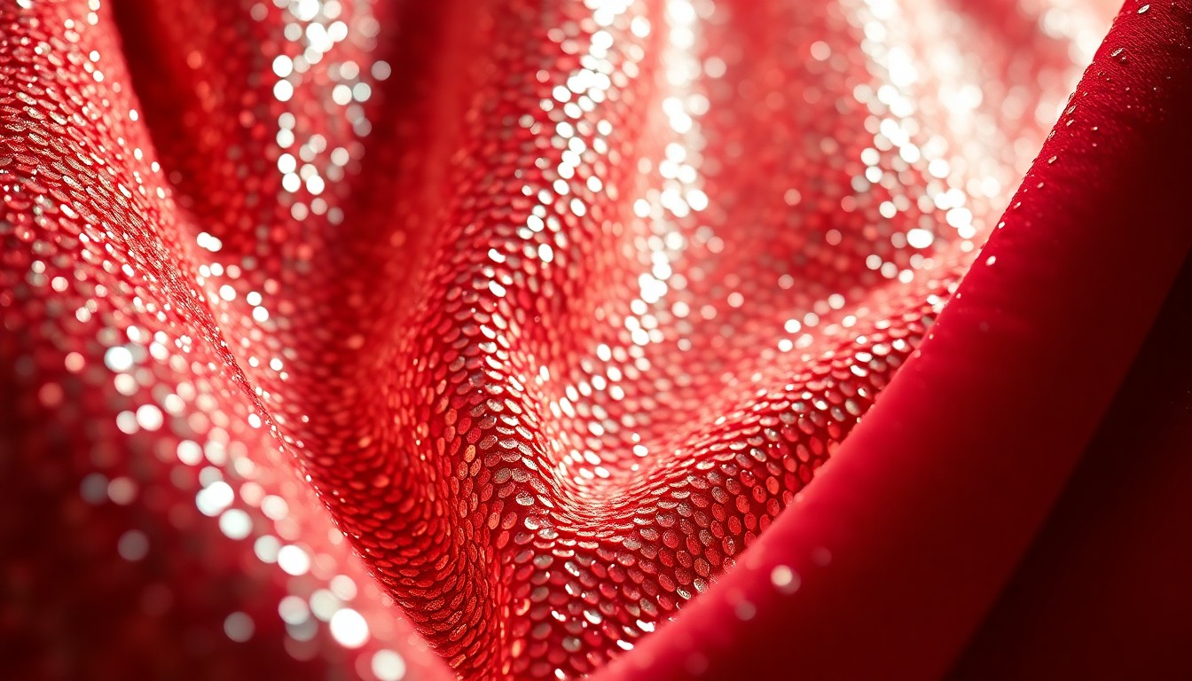 An extreme close-up of luxurious, glittering sequins and velvet textures, captured in dramatic, high-contrast studio lighting to evoke the glamour and timeless elegance of Diane Keaton's iconic career.