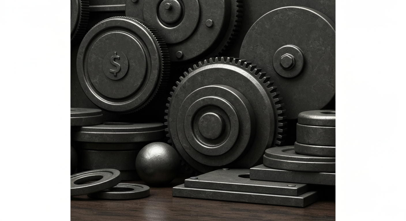 An extreme close-up of complex financial machinery and equipment, conveying the institutional nature of investment decisions in the healthcare industry.