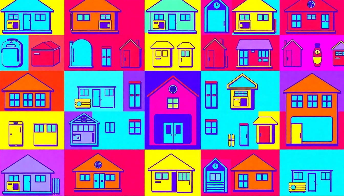 A brightly colored, high-contrast silkscreen print of a school bus repeated in a tight grid pattern, conceptually representing the changes to transportation and community identity as Peoria Unified restructures its school system.