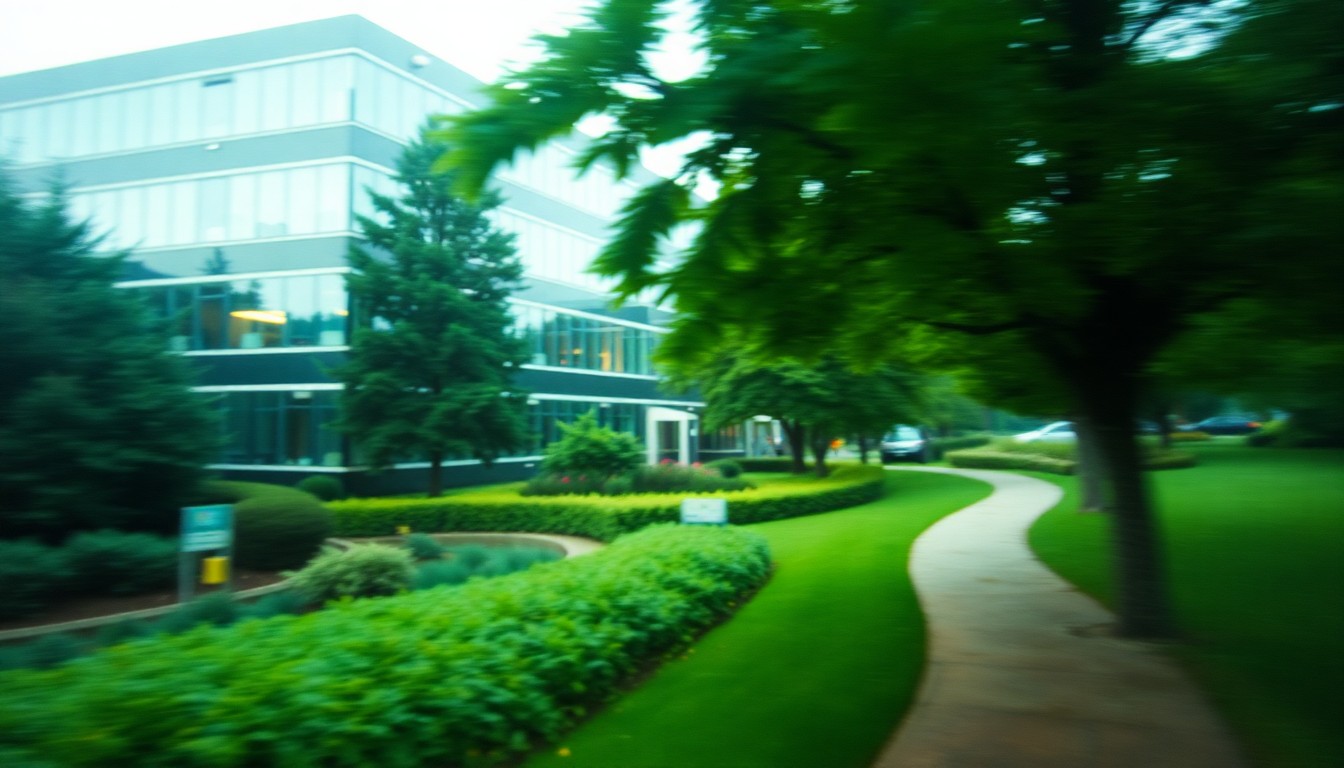 An abstract, impressionistic image of a modern office building partially obscured by a soft, blurred veil of condensation or rain, evoking a sense of the changing landscape and mixed emotions surrounding the proposed housing development.