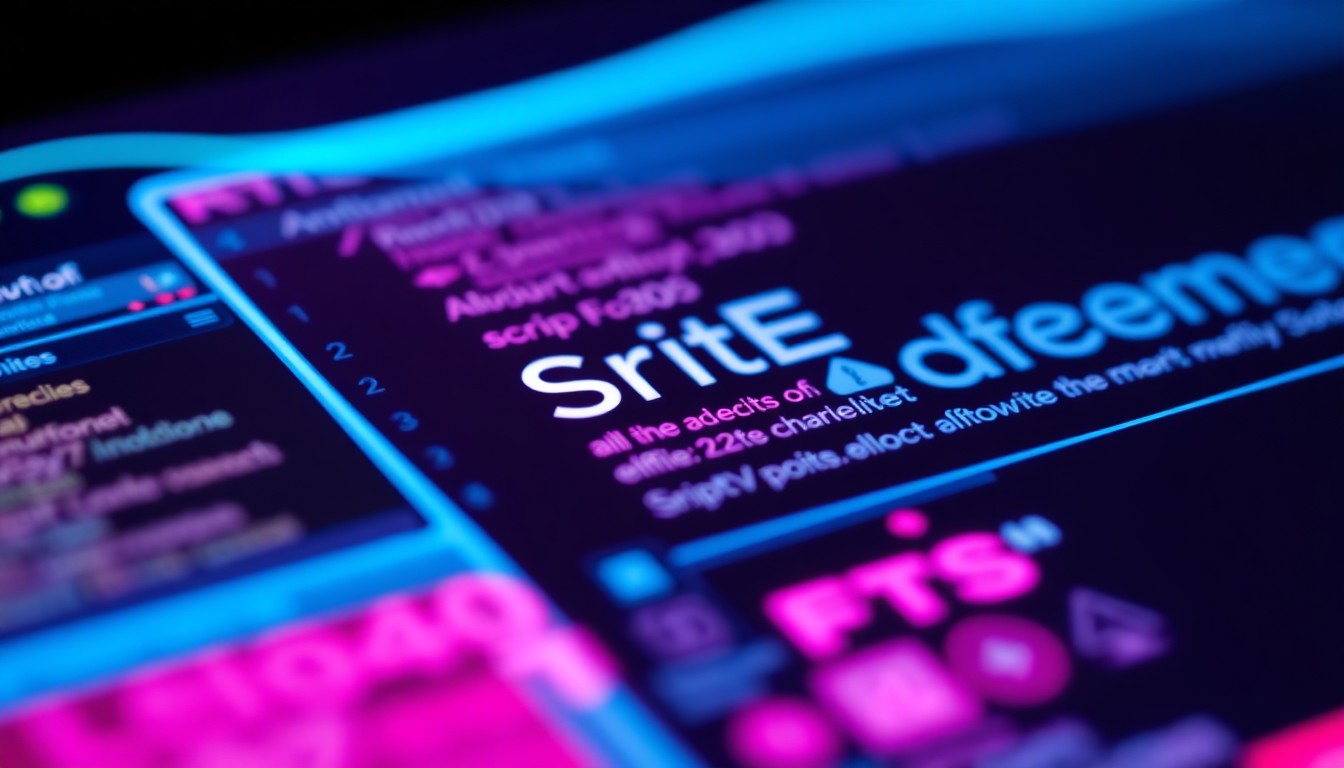 A highly detailed, 3D macro illustration of a macOS Script Editor application interface, with various components and interfaces illuminated by neon cyan and magenta lights, conveying a sense of the digital infrastructure being exploited by malware.