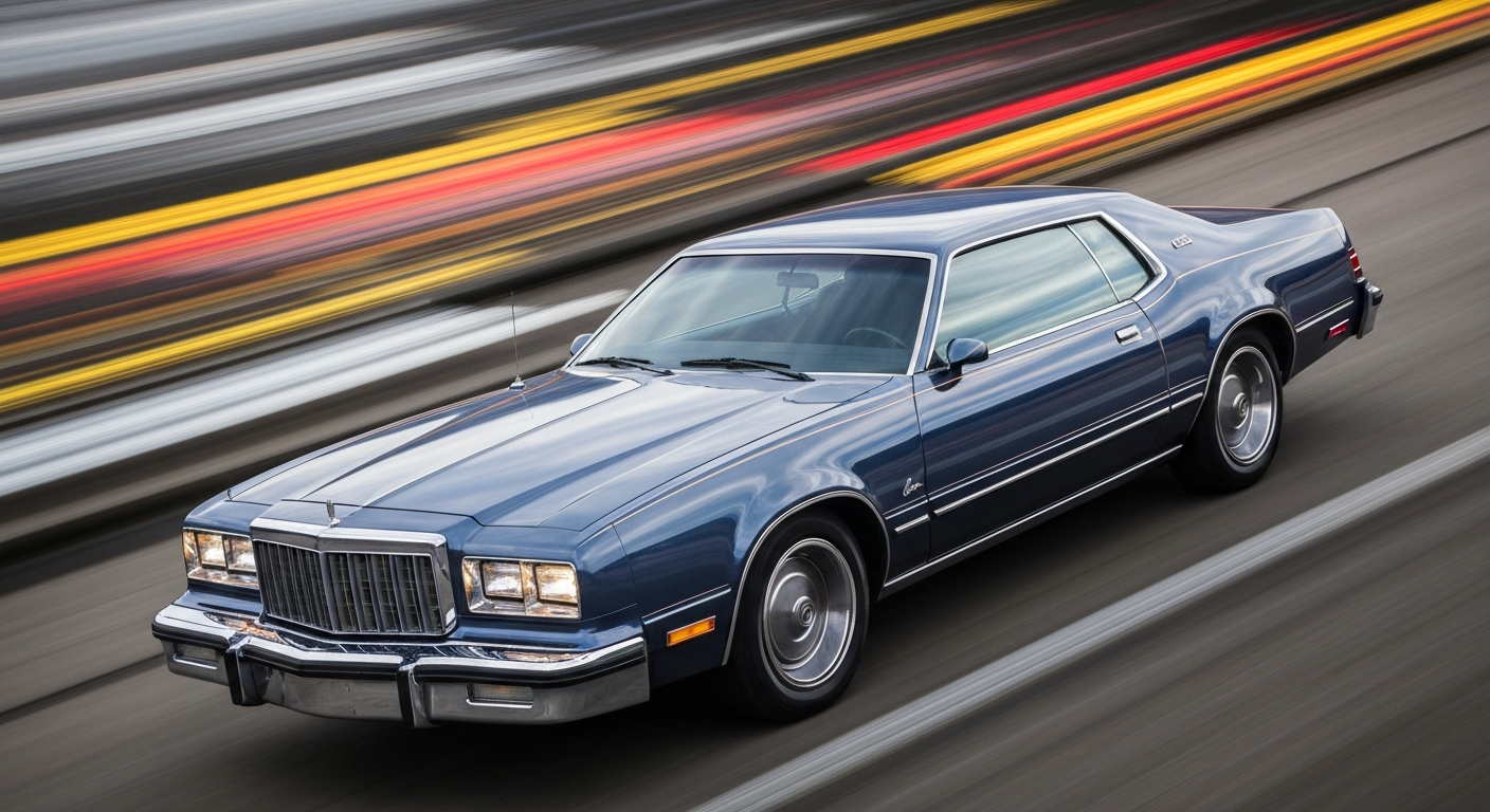 An abstract, impressionistic image created with sweeping camera motion, depicting a classic Plymouth vehicle in a blur of vibrant colors and dynamic movement, conveying the energy and challenges of navigating the parking policies at an automotive headquarters.