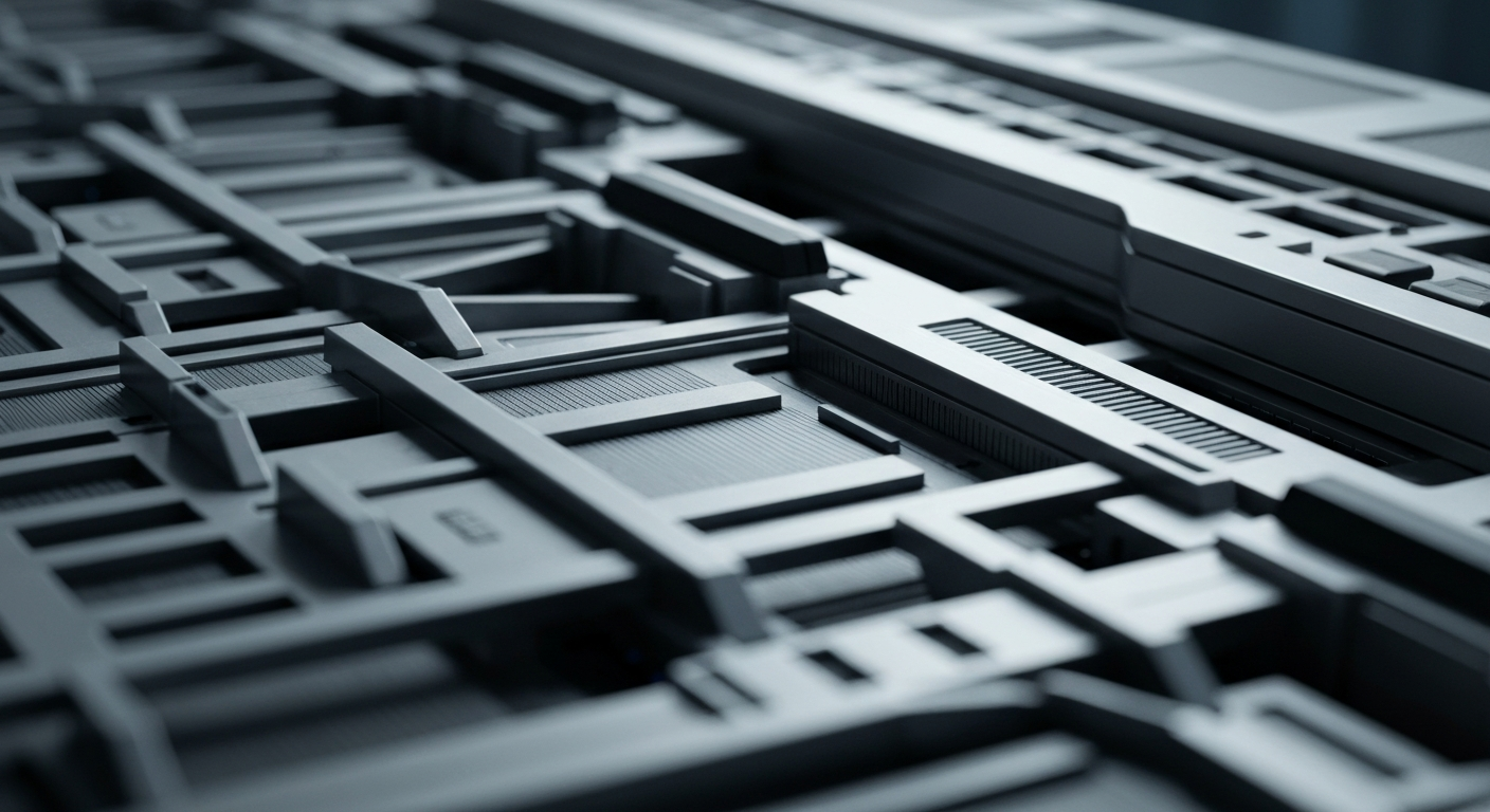 An extreme close-up of complex financial machinery, such as stock tickers or banking equipment, conveying the idea of institutional wealth and economic power without using literal currency or charts.