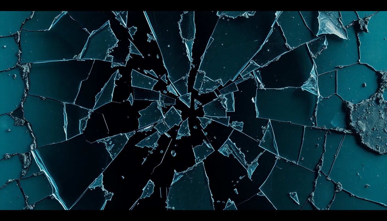 An extreme close-up of shattered, cracked, and peeling textures in high-contrast studio lighting, conceptually representing the difficult production behind Guillermo del Toro's 'Mimic'.