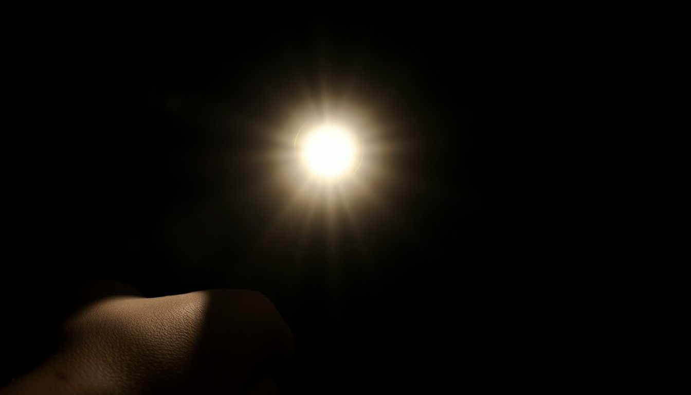 An extreme close-up photograph of a handgun's trigger and grip, lit by a harsh, direct camera flash against a pitch-black background, conceptually representing the dangerous escalation of a roommate dispute.