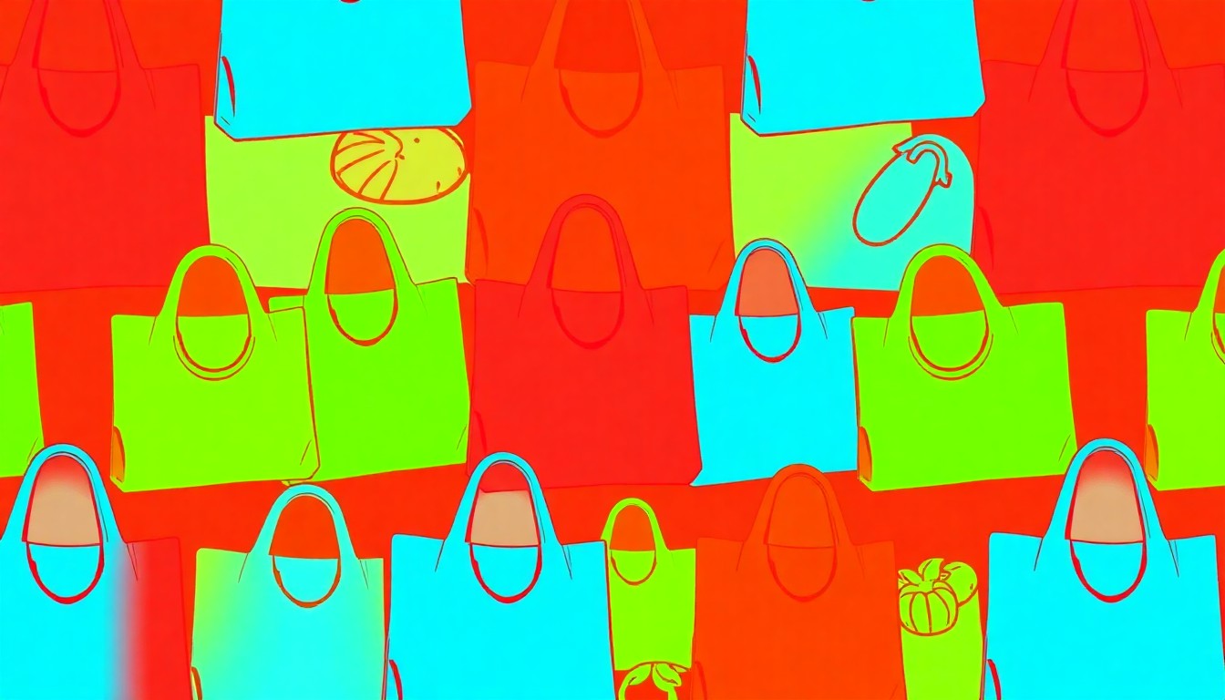 A heavily stylized, high-contrast silkscreen print of an organic apple repeated in a grid, conceptually representing the community-focused values and natural products of a long-running local grocery cooperative.