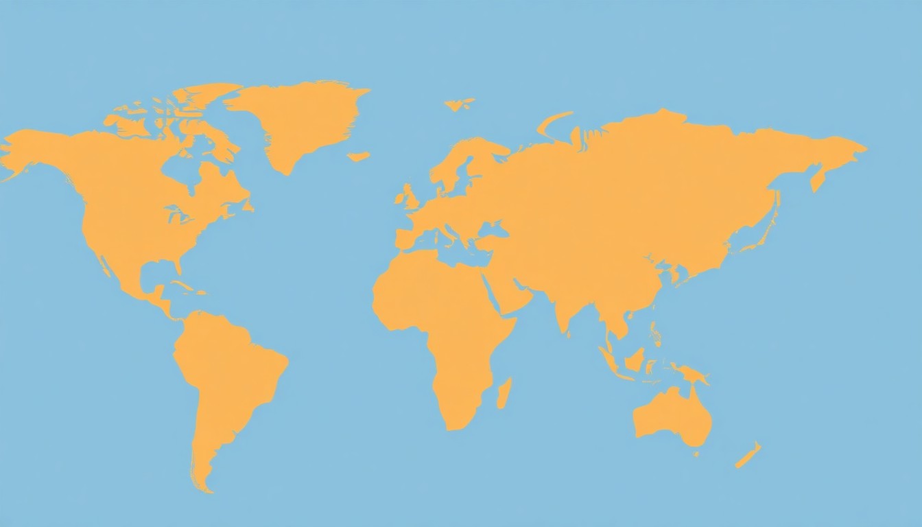 A minimalist, abstract illustration featuring bold geometric shapes in primary colors, representing the interconnected nature of the global economy and the far-reaching impacts of regional instability.