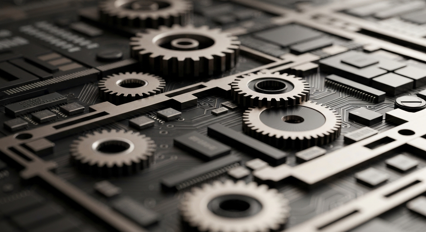 An extreme close-up of the intricate gears, circuits, and mechanical components that power a cryptocurrency trading platform, conveying the idea of the complex infrastructure behind digital asset markets.
