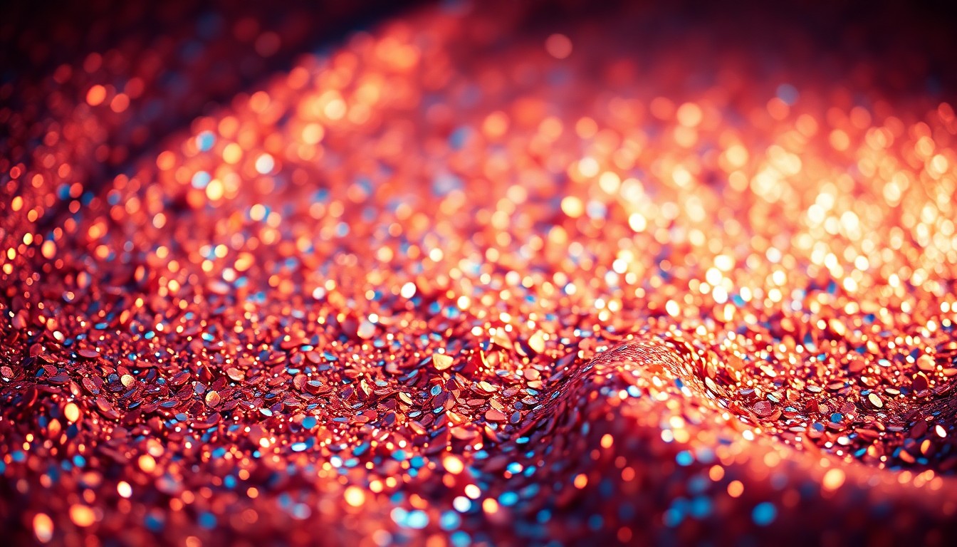 An extreme close-up of shimmering, high-contrast sequins and glittering disco glass, capturing the glamour and excitement of the music industry's newest hits.