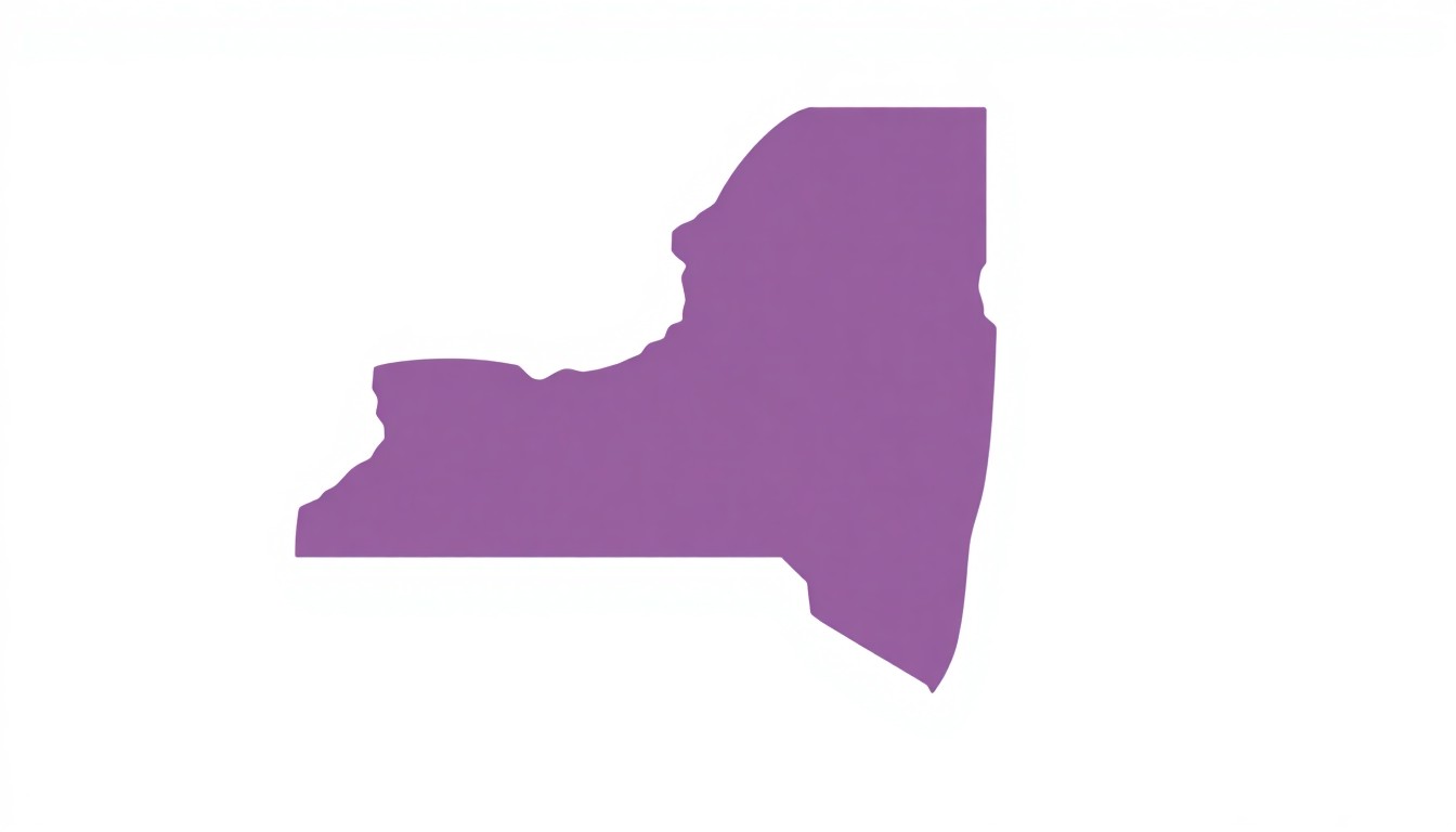 A visually striking abstract composition featuring bold geometric shapes in shades of blue, red, and yellow, conceptually representing the economic data on regional price disparities and affordability in Upstate New York.