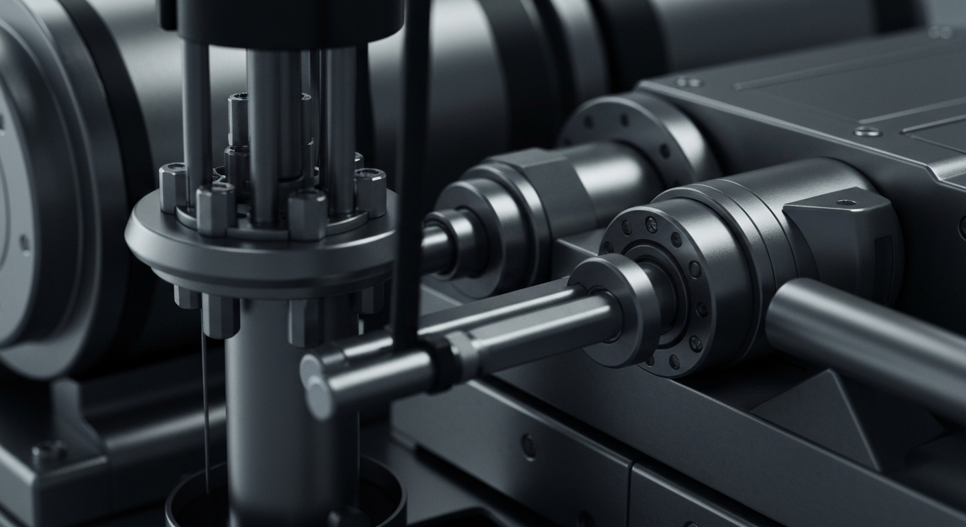 An extreme close-up of complex medical testing equipment and machinery, conveying the advanced technology and infrastructure behind NeoGenomics' cancer diagnostic services.