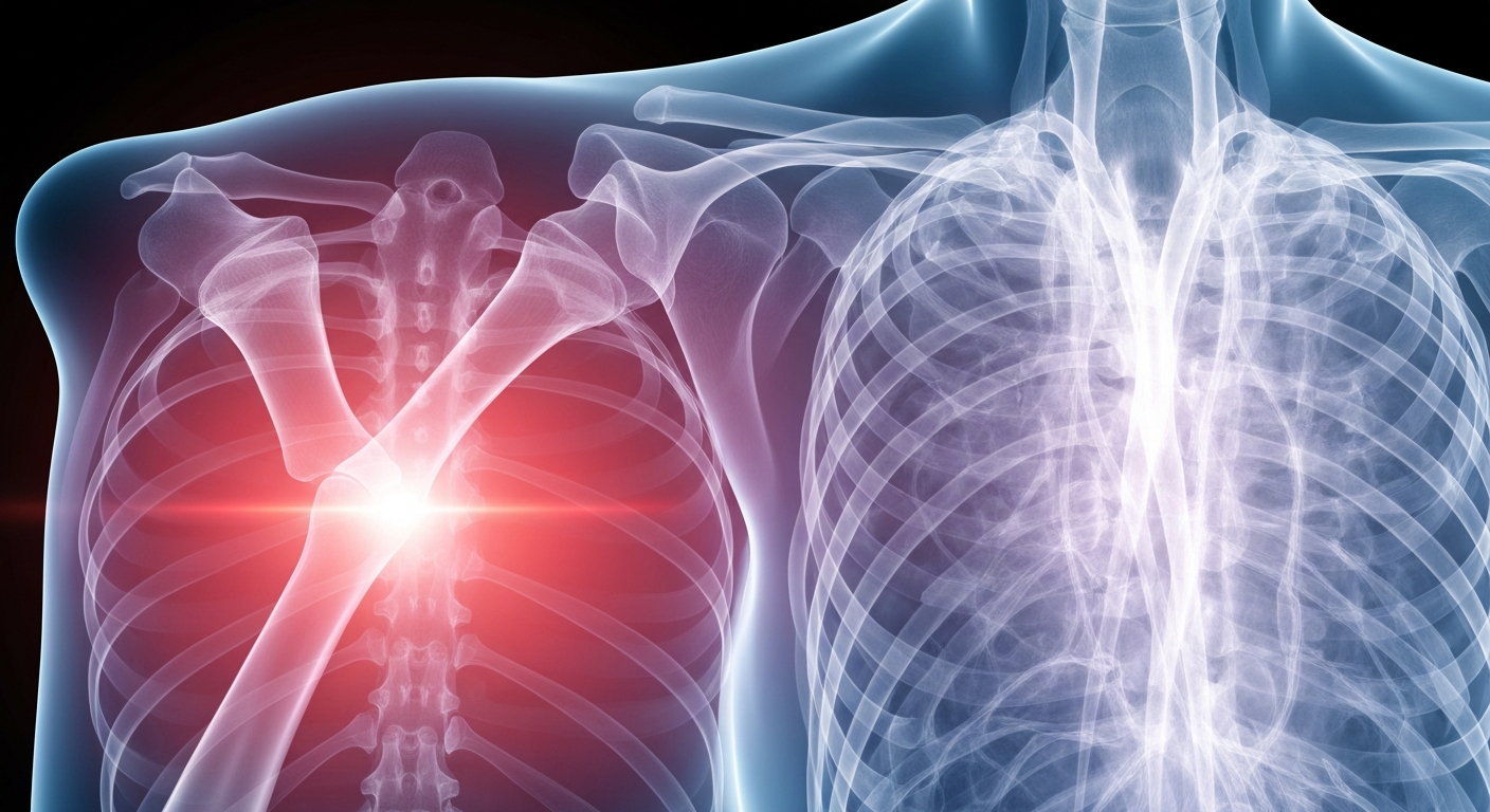 An extreme close-up of a translucent X-ray image revealing the intricate structures and systems of the human body, conceptually representing the precarious state of healthcare access in Washington state.