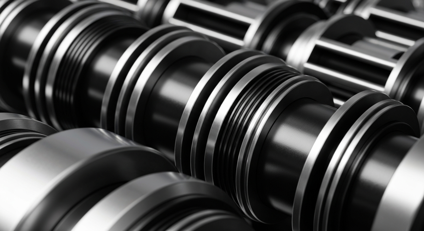 An extreme close-up photograph of the gears, levers, and polished metal components of a banking machine, conveying a sense of the robust financial machinery that underpins regional banking institutions.