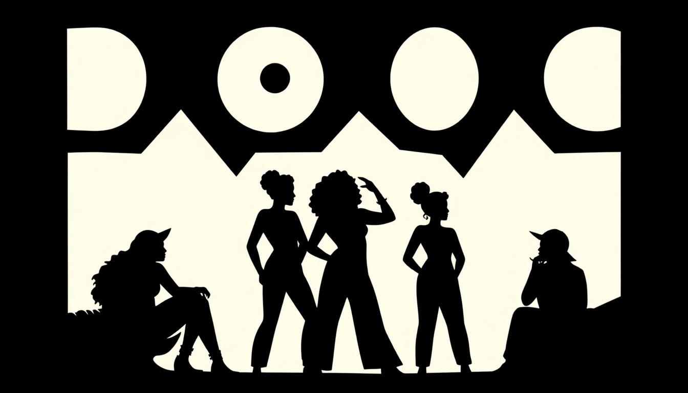 A bold, abstract composition of jagged geometric shapes in striking red and white, conceptually representing the pioneering female hip-hop group The Sequence and their trailblazing legacy.