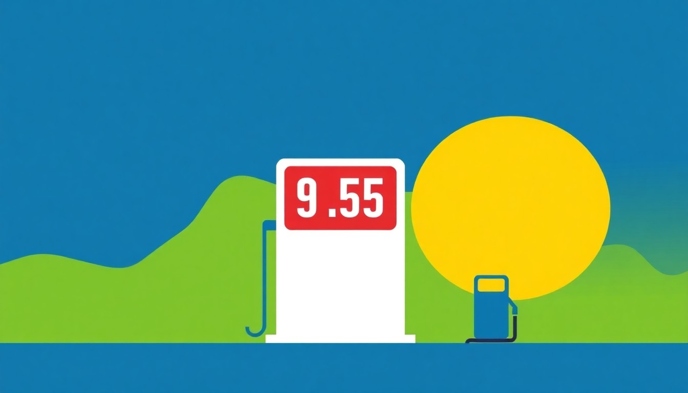 A geometric abstract illustration featuring overlapping triangles and circles in shades of red, orange, and blue, conceptually representing the volatility and disruption in energy markets and consumer prices.