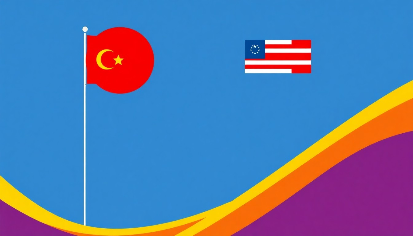 A minimalist illustration composed of overlapping triangles and circles in shades of blue, red, and yellow, conceptually representing the transition to a more diverse global financial architecture.