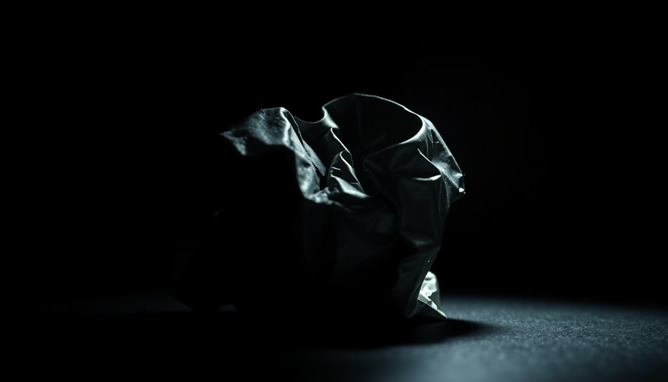 An extreme close-up of a twisted, damaged metal object, such as an aircraft sensor or flight recorder, lit by a harsh, direct flash against a black background, conveying a sense of investigation and evidence collection related to the crime.