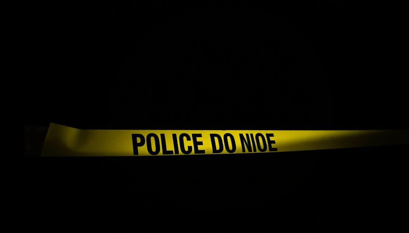 An extreme close-up of a police evidence marker or crime scene tape, capturing the stark, gritty, and investigative nature of the incident at the Grand Central subway station.