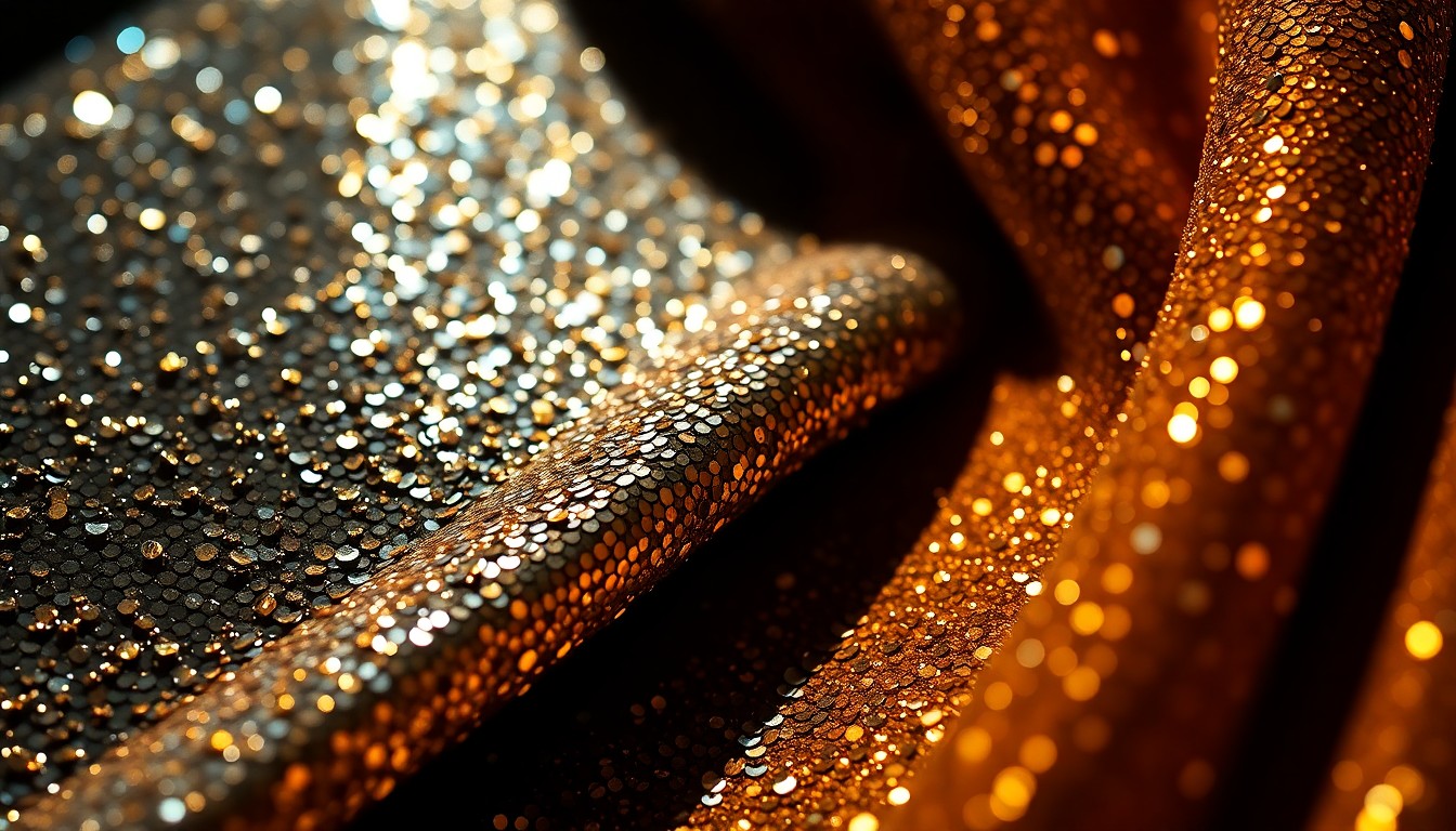 An extreme close-up of luxurious, glittering textures in shades of silver, black, and gold, conceptually representing the high-stakes world of rock music and the uncertainty that comes with change.